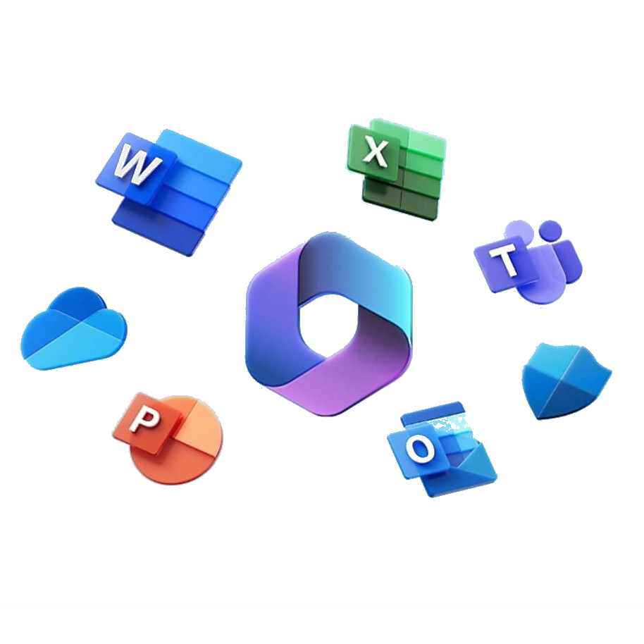 Image représentant les logos de la suite Microsoft 365., pour un audit de cybersécurité